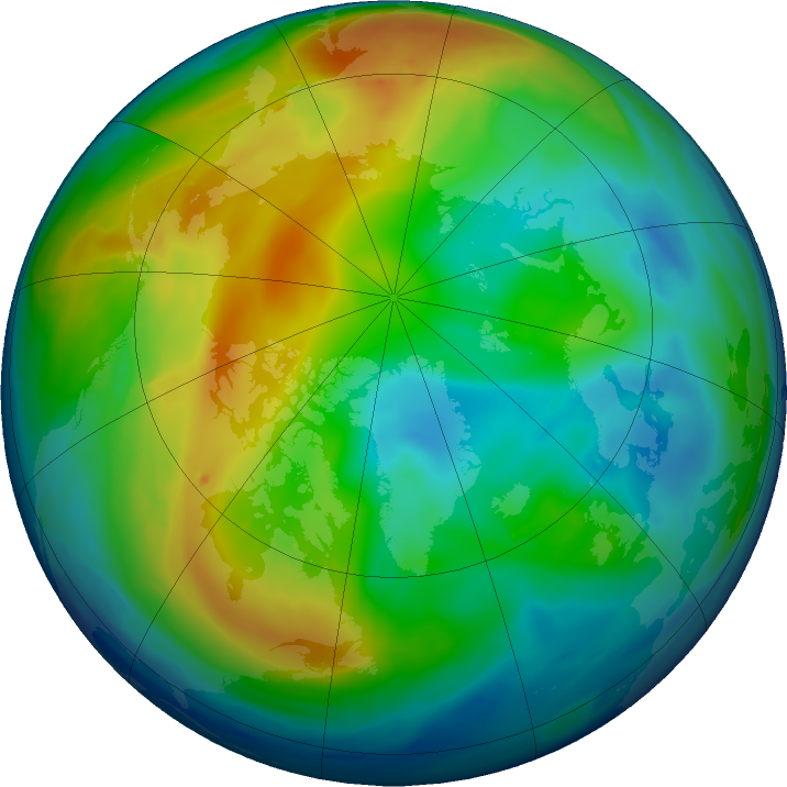 Arctic ozone map for 07 December 2018